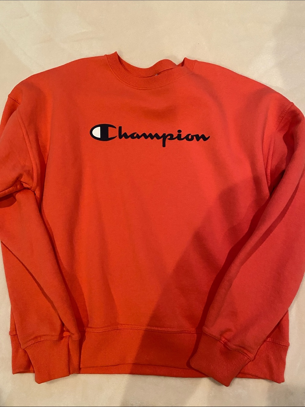 Champion Men’s Bright Orange Logo Crewneck